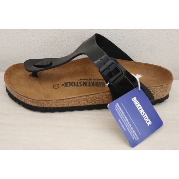 Birkenstock 0043661 Women Sz 6 Black Patent Leather Gizeh Birko-Flor Sandals - Picture 13 of 16